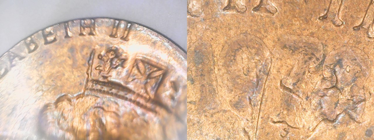 Australia-1994-5-Cents-Overstruck-Over-Foreign-Coin.